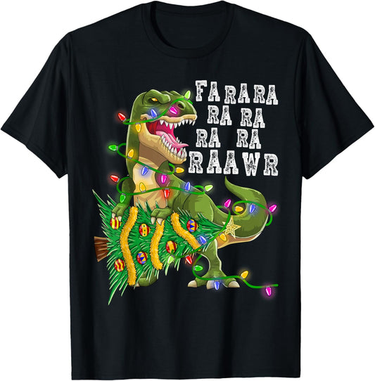 Dinosaur Christmas Tree Rex Men Boys Kids Xmas Gifts T-Shirt