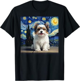 Biewer Terrier Starry Night Dog Lover Gift T-Shirt