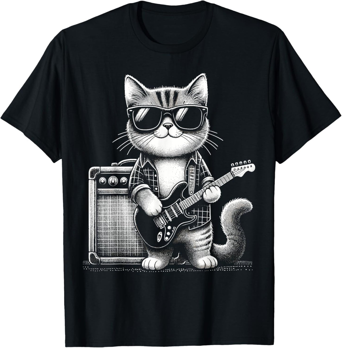 Rock Cat Playing Guitar T-Shirt