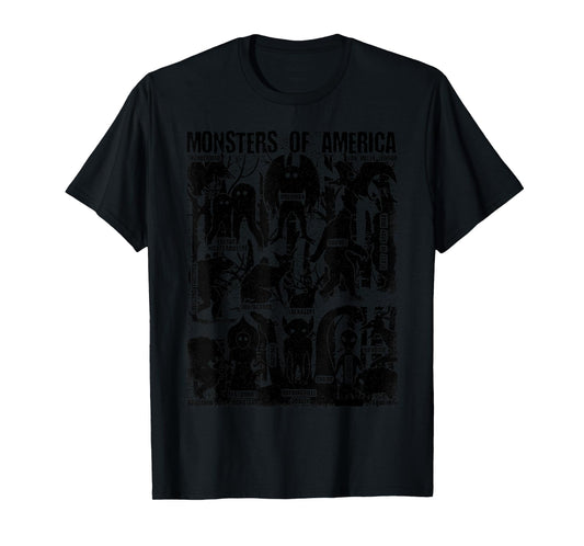 Bigfoot Mothman Champ And Other Monsters Of America Cryptid T-Shirt