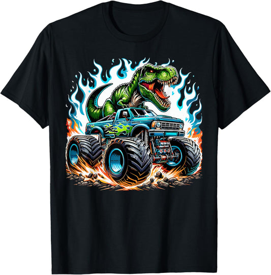 Monster Truck Dinosaur Birthday Party Boy Monster Truck T-Shirt