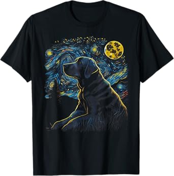 Labrador Retriever Starry Night Dogs Lover Gifts Graphic T-Shirt
