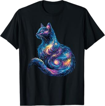 Space Galaxy Cat Men Women Girls Kids T-Shirt