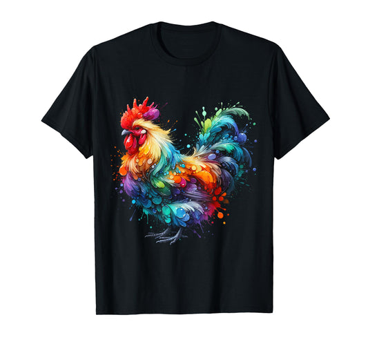 Chicken Art Graphic Women Farm Chicken Lover Funny Colorful T-Shirt