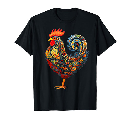Chicken Mandala Animal Motif Illustration Chicken T-Shirt
