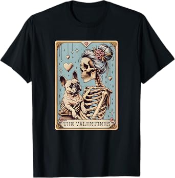 French Bulldog Valentines Day, Frenchie Mom Tarot Card T-Shirt for Men Women