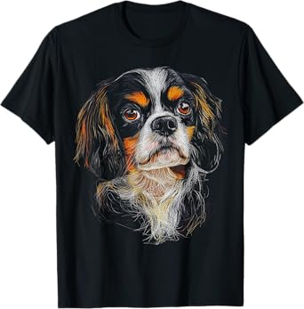 Cavalier King Charles Spaniel Dog Motif Pet Artwork Men Women Kids T-Shirt