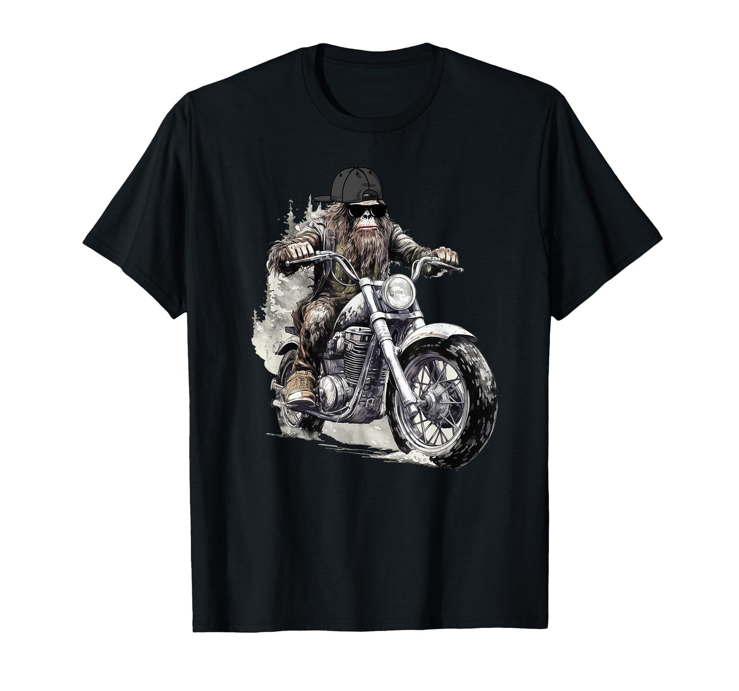 Fife Life Bigfoot Sasquatch Riding A Motorcycle T-Shirt