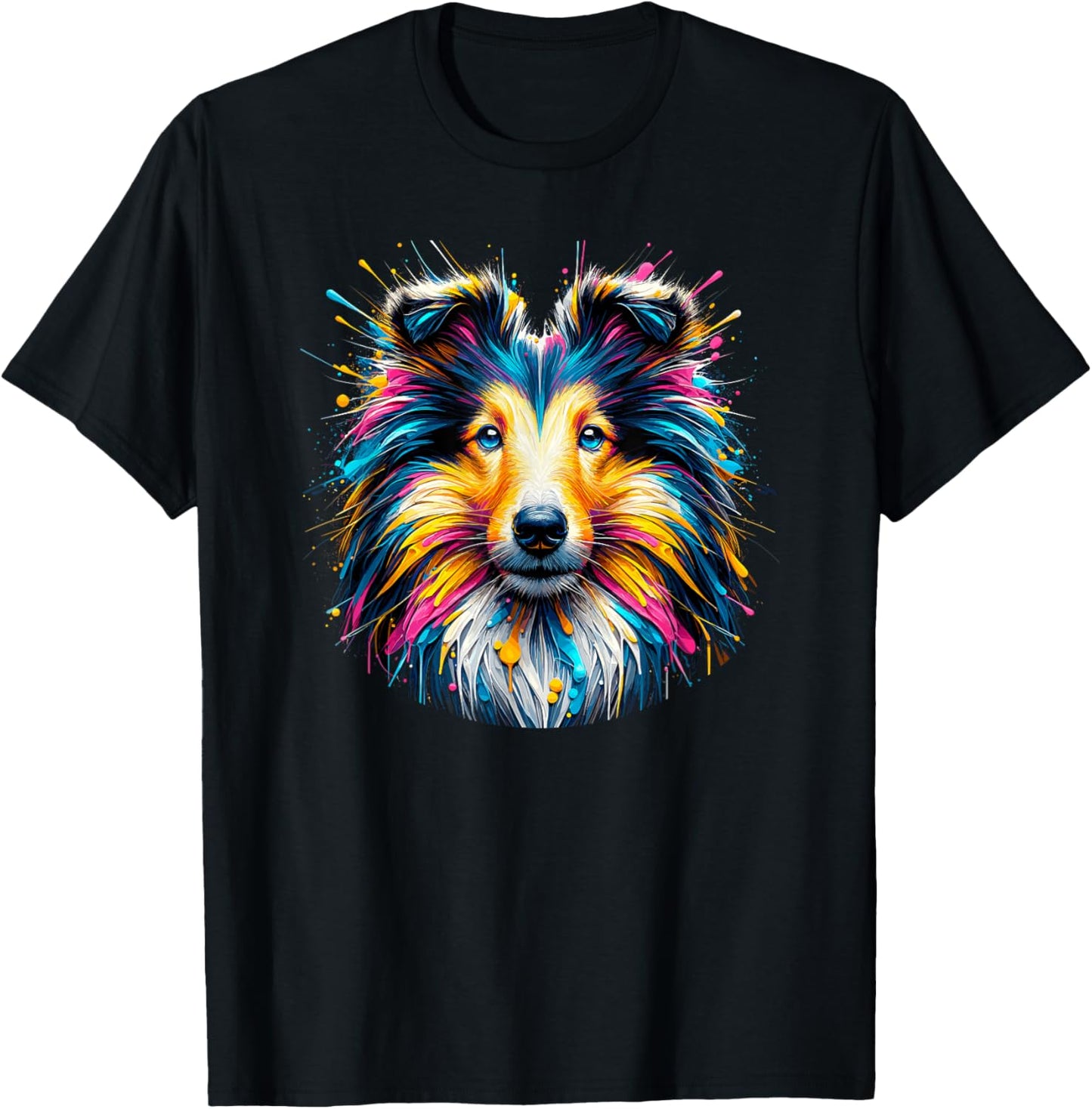 Splash Art Shetland Sheepdog Sheltie T-Shirt