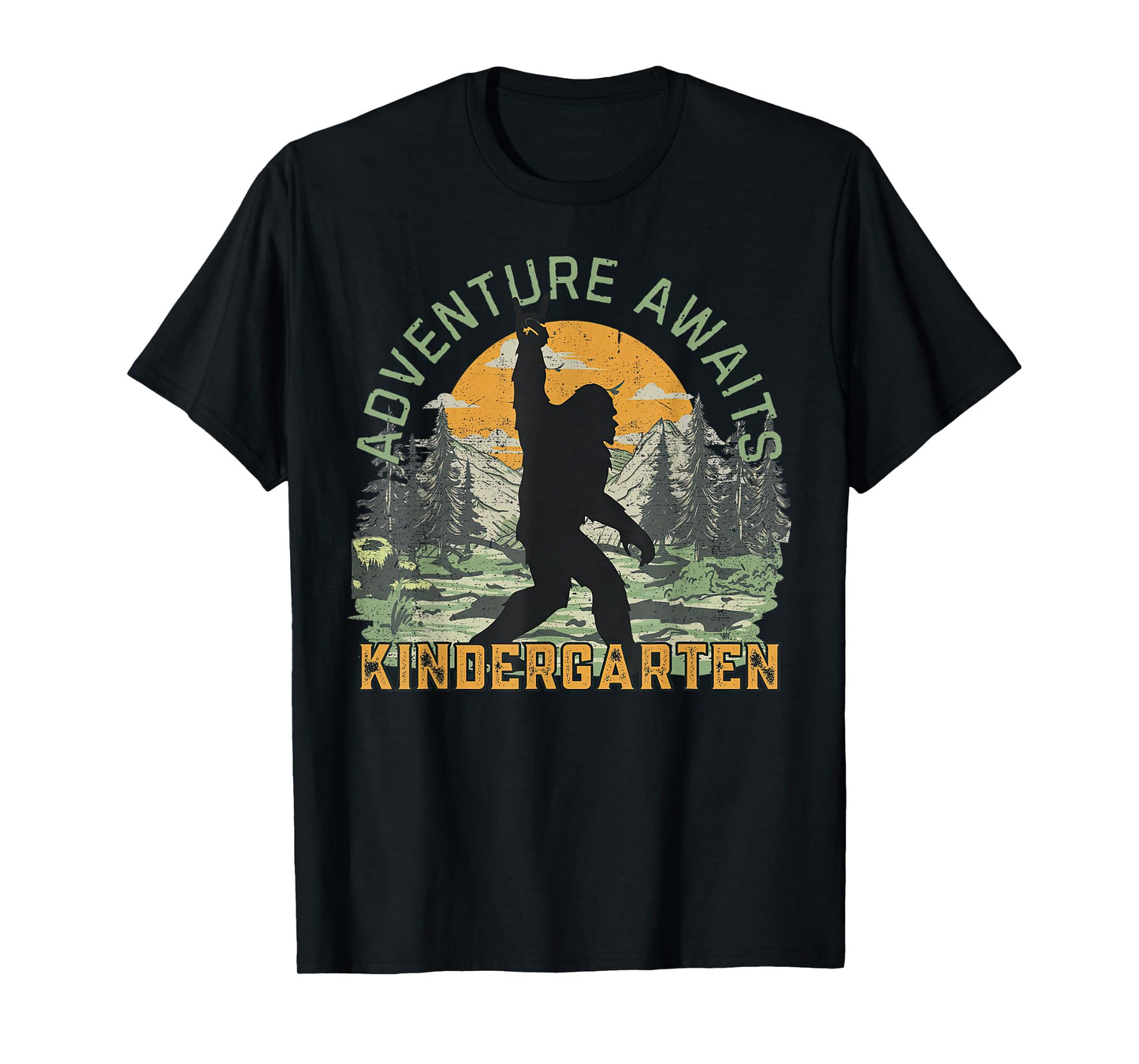 Adventure Awaits Bigfoot Teacher Kindergarten Back To School T-Shirt