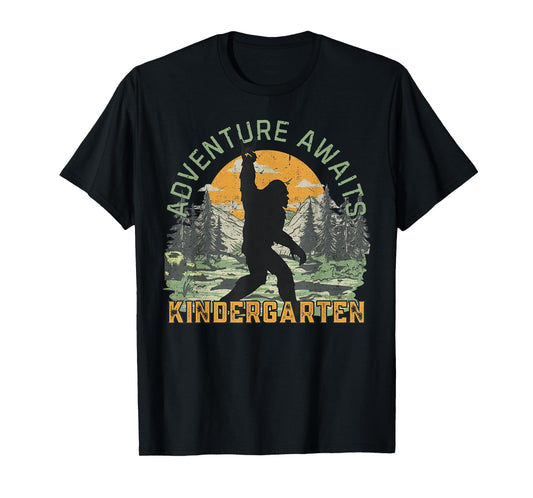 Adventure Awaits Bigfoot Teacher Kindergarten Back To School T-Shirt