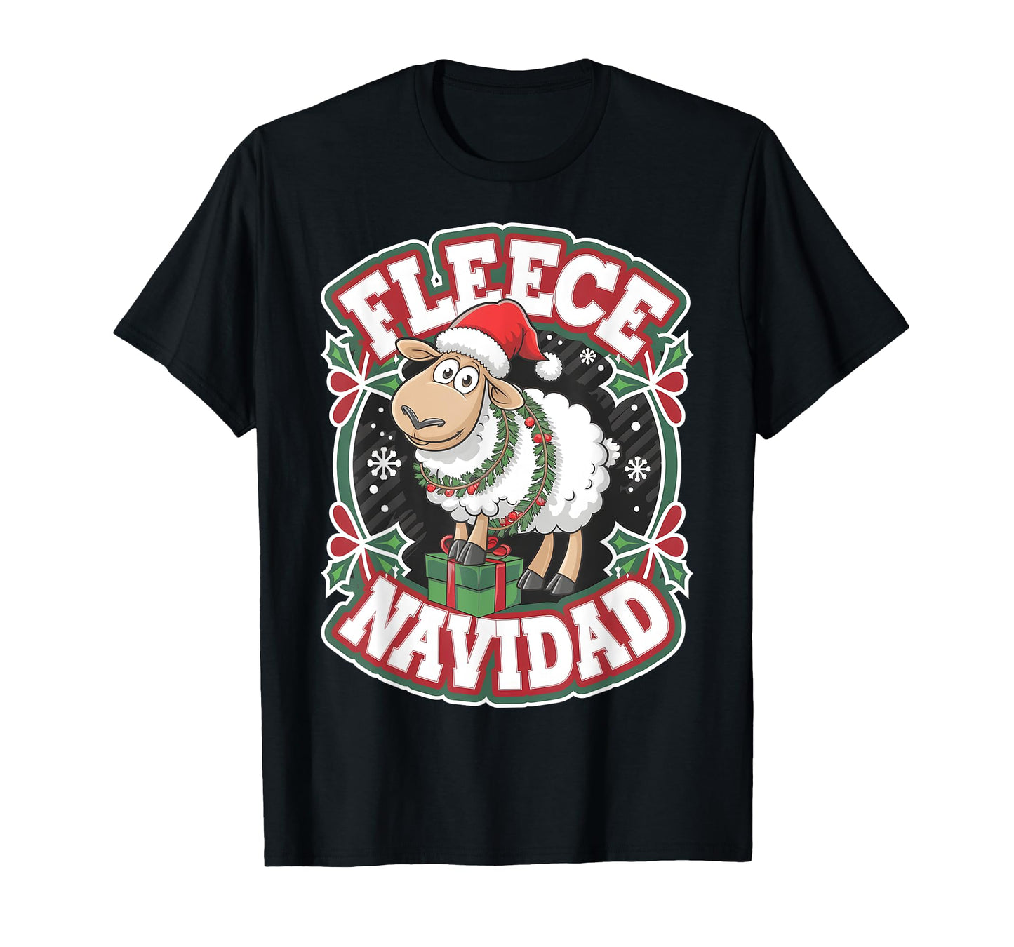 Funny Sheep Winter Christmas Fleece Navidad T-Shirt