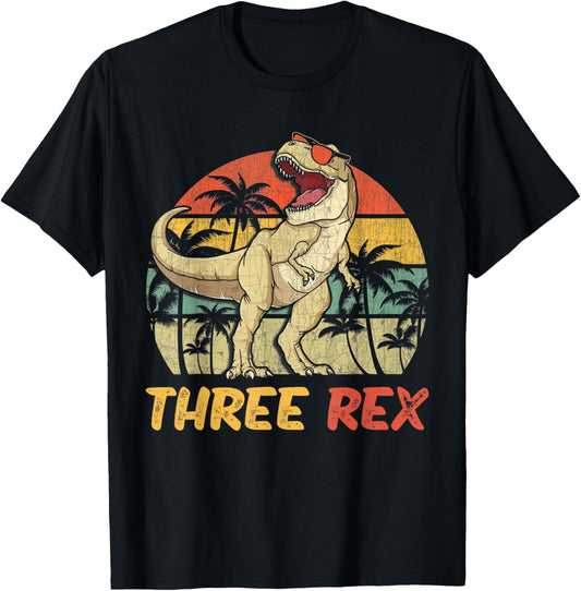 Three Rex 3rd Birthday Shirt Third Dinosaur 3 Year Old T rex T-Shirt
