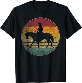 Cowboy Shirt Retro Vintage Ranch Rodeo Horse Gift Western T-Shirt