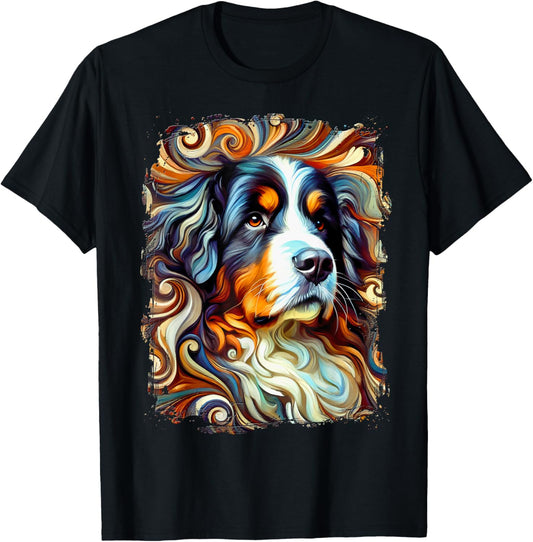 Cute Bernese Mountain Dog Colourful Artwork T-Shirt