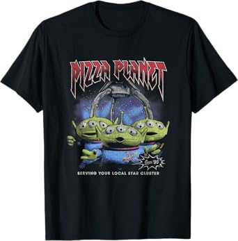 Disney Pixar Toy Story Pizza Planet Rock & Roll Aliens Retro T-Shirt