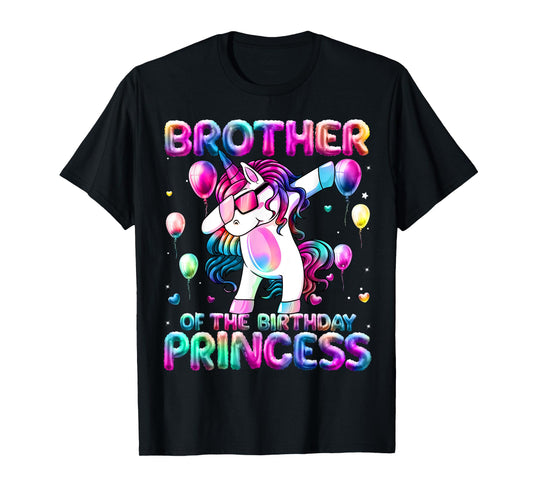 Brother of the Birthday Princess Girl Dabbing Unicorn Bro T-Shirt