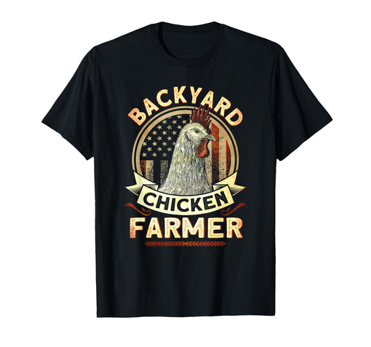 Backyard Chicken Farmer 4th of July USA Flag T-Shirt