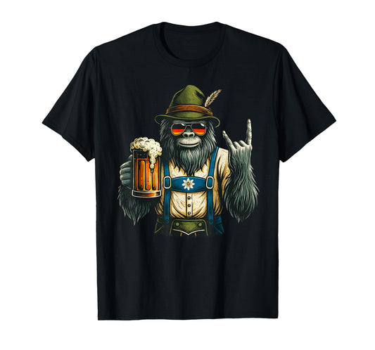 German Bigfoot Sasquatch Beer Lederhose Funny Oktoberfest T-Shirt