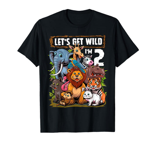 2 Year Old Zoo Birthday Safari Jungle Animals 2nd Birthday T-Shirt