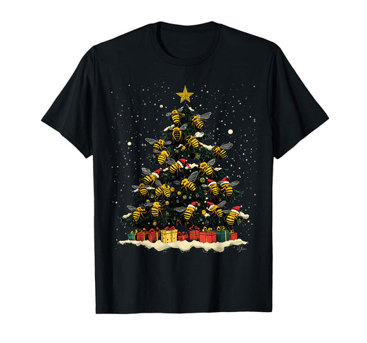 Bee Christmas Tree Ornament Decor Xmas T-Shirt