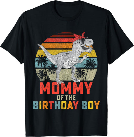 Mommy Dinosaur Birthday Boy Mom Matching Family T-Shirt
