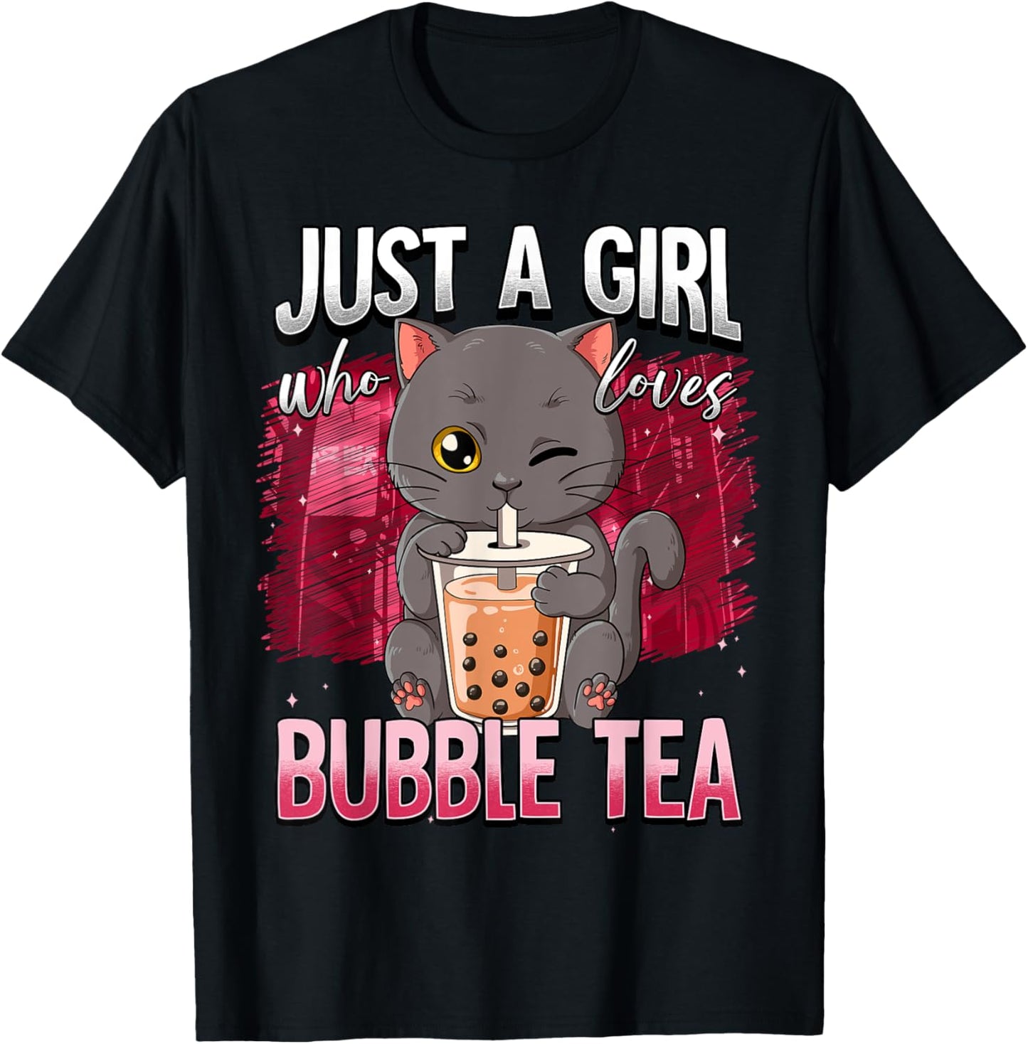 Boba Tea Cat Just A Girl Who Loves Bubble Tea T-Shirt