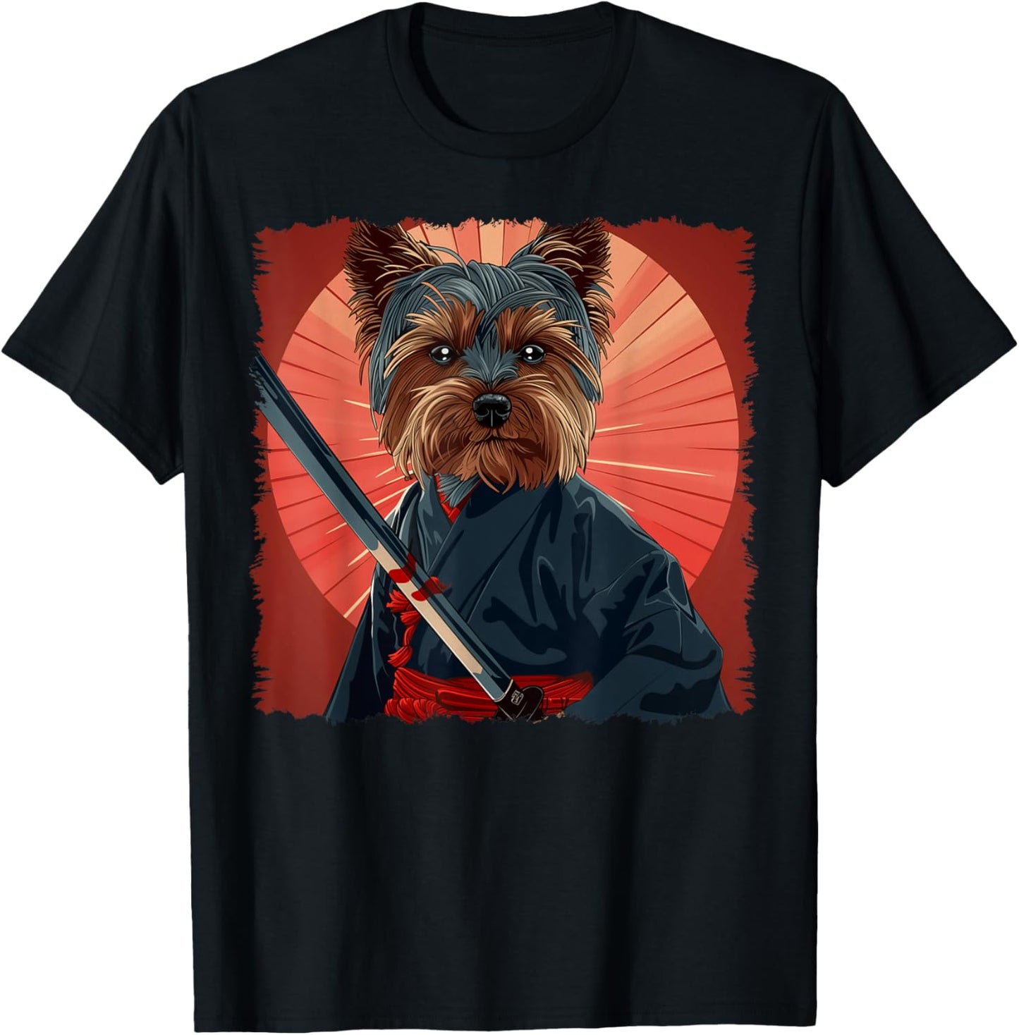 Yorkshire Terrier Yorkie Dog Japanese Art Samurai Ukiyo-e T-Shirt