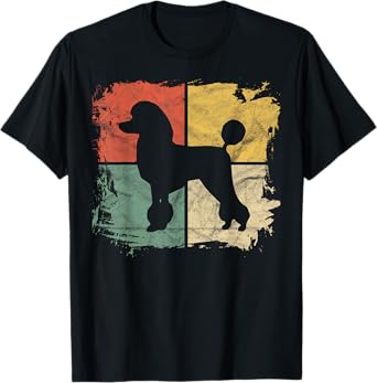 Square Retro Poodle Owner Gift Dog Poodle Dad Mom T-Shirt for Men Women Girls Kids
