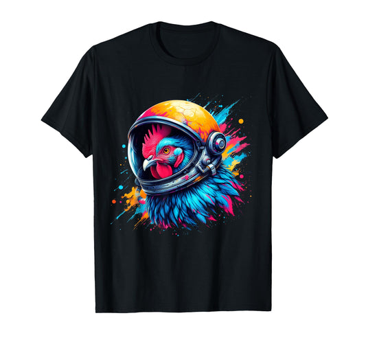 Chicken Astronaut Outer Space Chicken Lover Funny Chicken T-Shirt