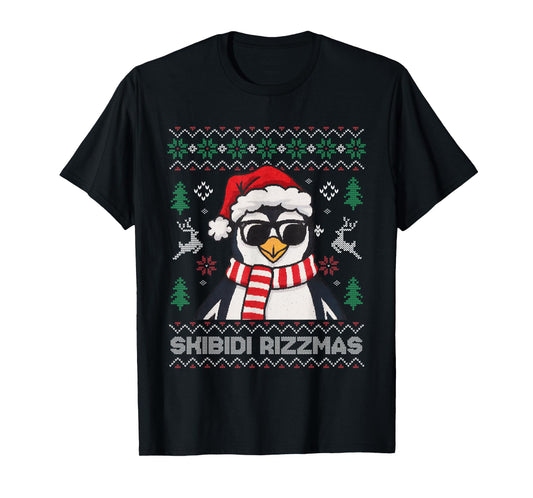 Skibidi Rizzmas Gen Alpha Slang Christmas Penguin Sweater T-Shirt