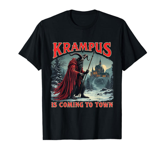 Merry Christmas Krampus Is Coming To Town Xmas Christmas Horror Costume T-Shirt