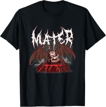 Disney Pixar Cars Metal Bat Rocker Mater Big Chest Logo T-Shirt