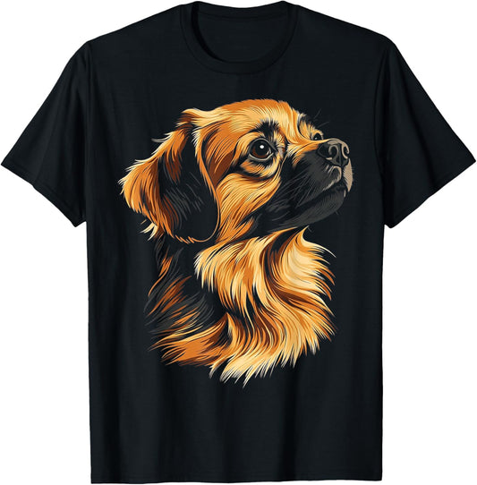 Tibetan Spaniel Dog Motif Pet Illustration Tibetan Spaniel T-Shirt