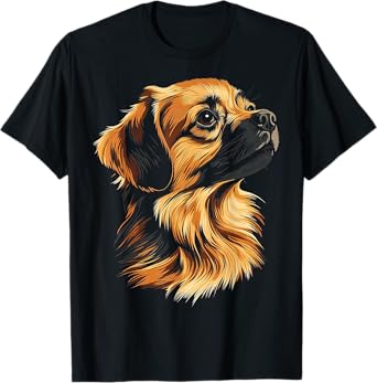 Tibetan Spaniel Dog Motif Pet Illustration Tibetan Spaniel T-Shirt