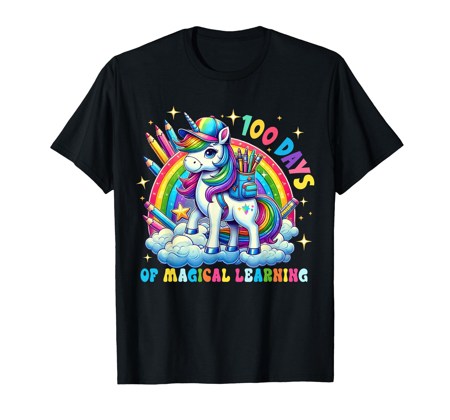 100 Days Of Magical Learning Unicorn 100th Day School Girls T-Shirt