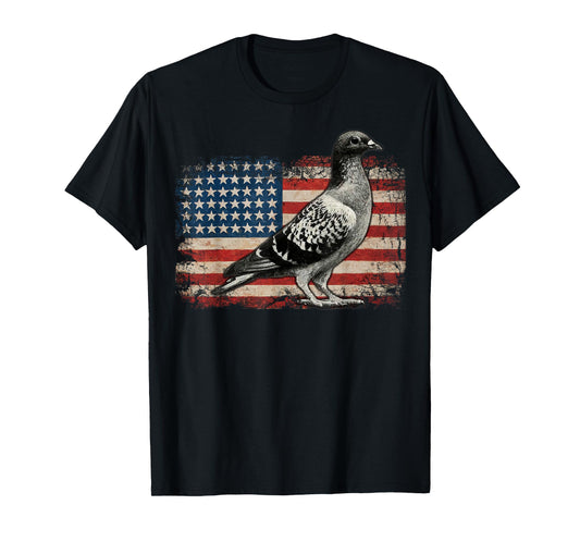 Pigeon Bird 4th of July USA Patriotic pigeon USA flag T-Shirt