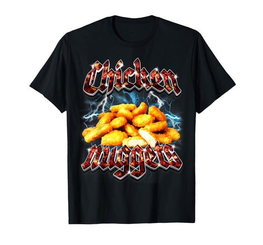 Bootleg Rap Funny Chicken Nuggets Vintage 90s Heavy Metal T-Shirt