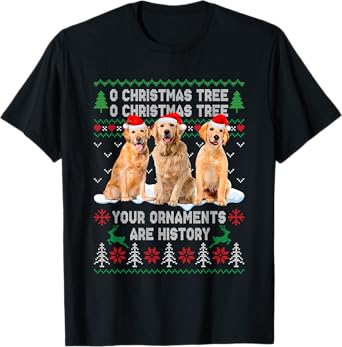 Cute Golden Retriever Dog Oh Christmas Tree Ugly Xmas Men Women Kids T-Shirt