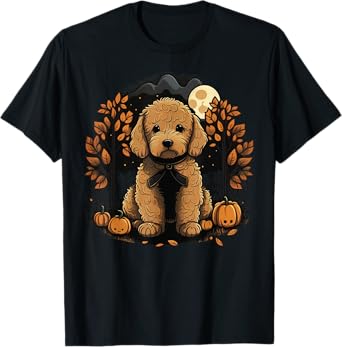 Pumpkin Golden Doodle costume on Goldendoodle Halloween T-Shirt