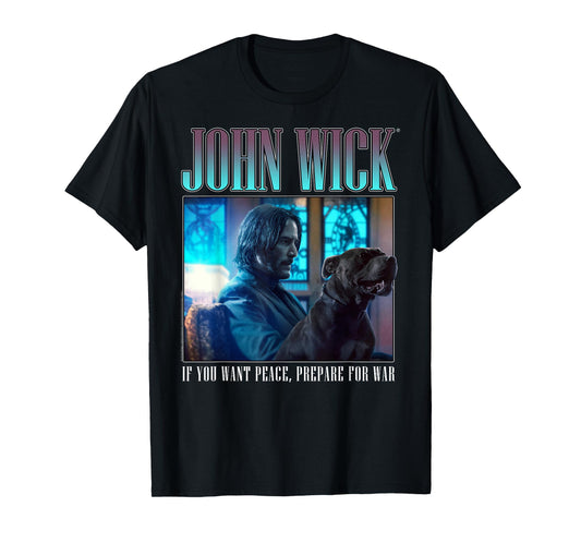 John Wick 90's Bootleg Prepare for War Dog Action Movie T-Shirt