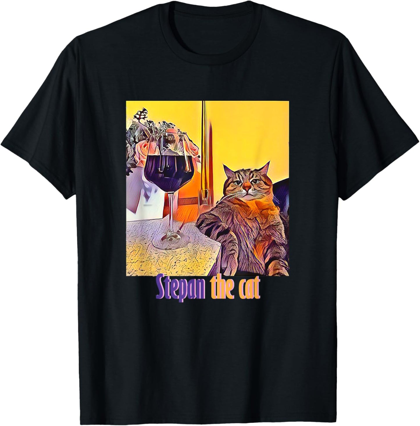 Stepan the chubby cat art, cute cat lover pet lover T-Shirt