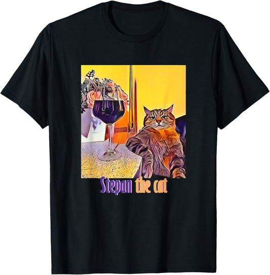 Stepan the chubby cat art, cute cat lover pet lover T-Shirt