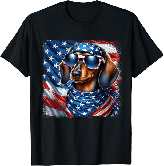Dachshund Fourth of july Patriotic 4th of july Weiner Dog T-Shirt