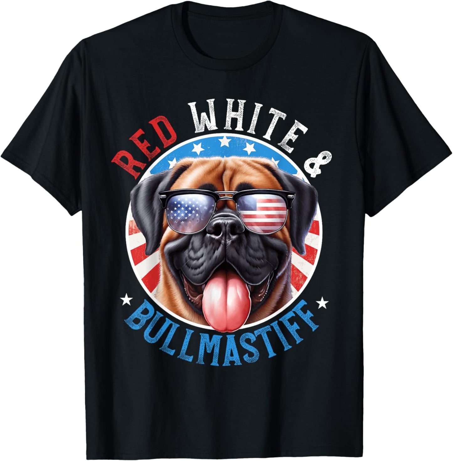 Bullmastiff Dog 4th of July Red White and The Gentle Giant T-Shirt