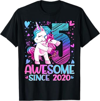 5 Year Old Unicorn Gifts For Girls 5th Birthday Girl Party T-Shirt