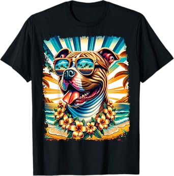 Pitbull Hawaiian T-Shirt