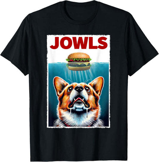Funny Corgi and Hamburger Parody Jowls Dog Lover T-Shirt
