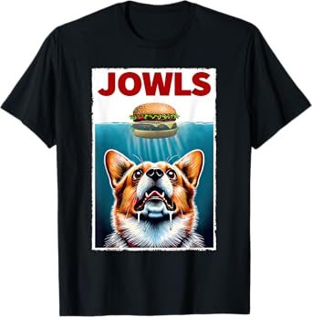 Funny Corgi and Hamburger Parody Jowls Dog Lover T-Shirt