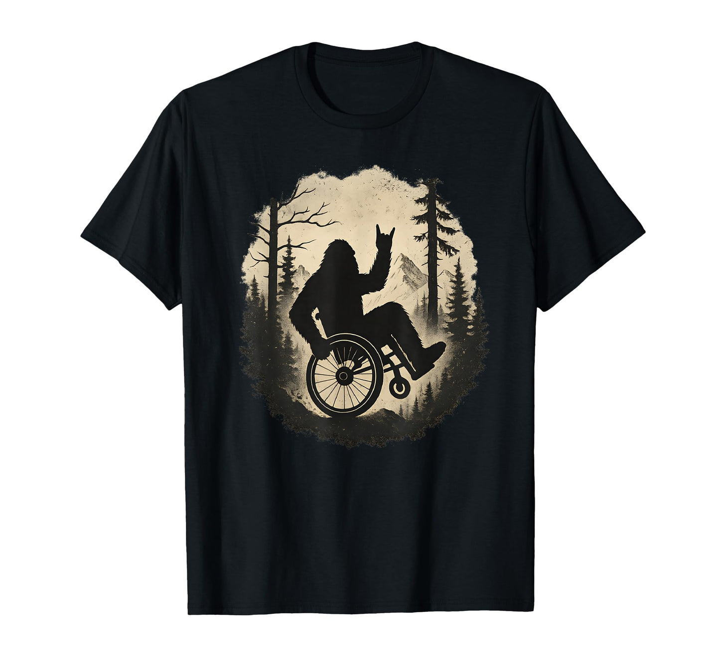 Retro Bigfoot Wheelchair Handicap Disabled Vintage Boys Mens T-Shirt